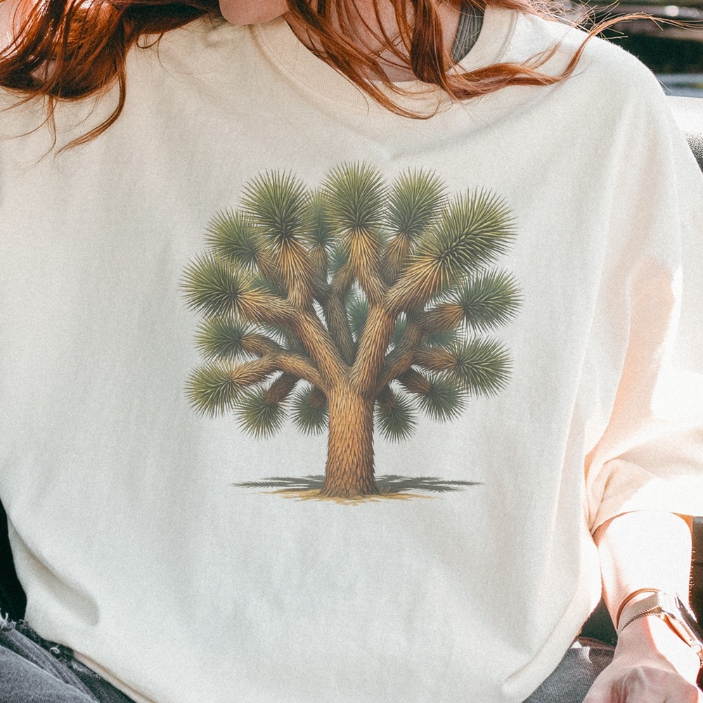 Joshua Tree Rising from Desert Sand Ivory Tee